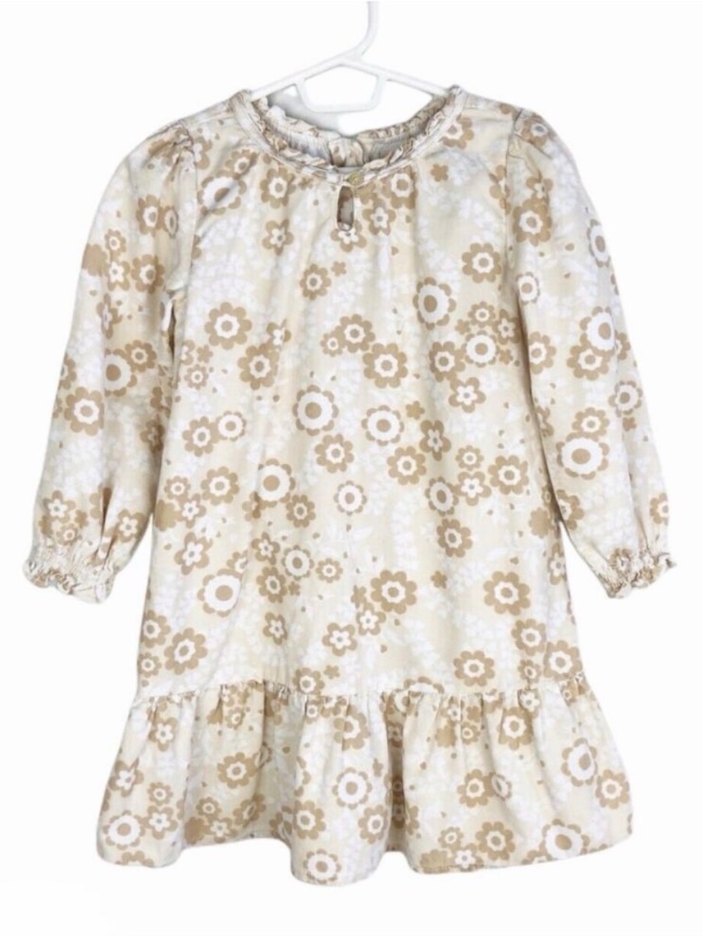 Old Navy Long Sleeve Corduroy Floral Dress Lightweight 100% cotton Size 4T